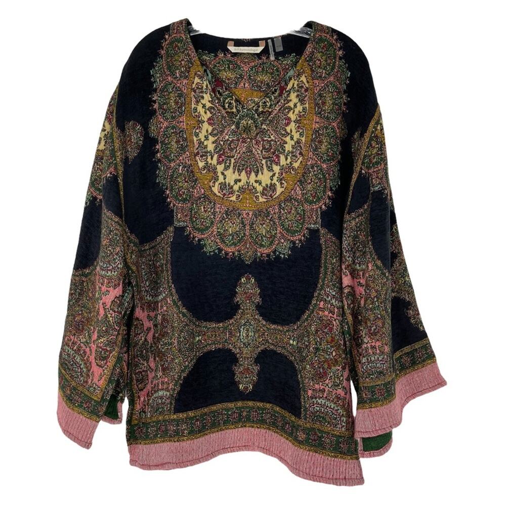 Soft Surroundings Tapestry Print Poncho One Size  Summer Hippie Granola Girl